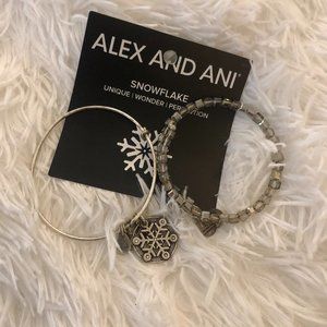 Alex and Ani Snowflake Bracelet Set